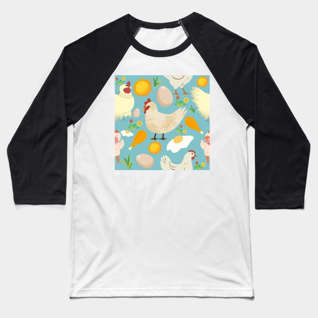 It’s a Chicken Celebration Baseball T-Shirt by GemmasGems